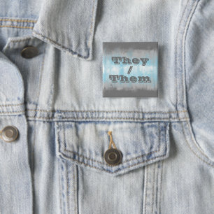 Badge Carré 5 Cm Drapeau de fierté Demiboy à pronoms personnalisabl