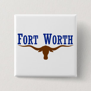 Badge Carré 5 Cm Drapeau de Fort Worth