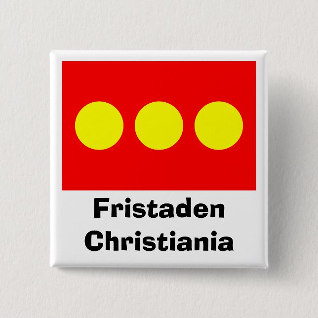 Badge Carré 5 Cm Drapeau de Freetown Christiania (Devant)