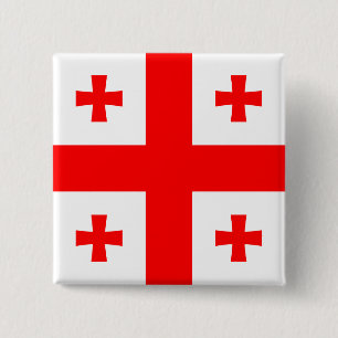 Badge Carré 5 Cm Drapeau de Géorgie