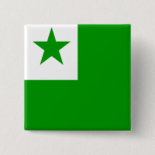 Badge Carré 5 Cm Drapeau de haute qualité d'espéranto