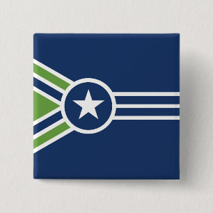 Badge Carré 5 Cm Drapeau de Jackson, Tennessee