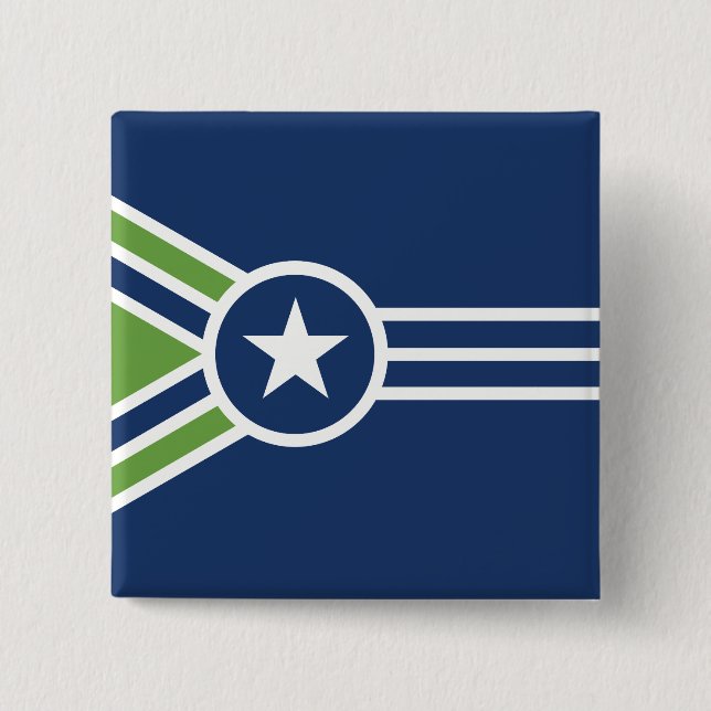 Badge Carré 5 Cm Drapeau de Jackson, Tennessee (Devant)