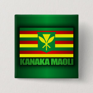 Badge Carré 5 Cm Drapeau de Kanaka Maoli