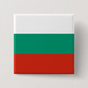 Badge Carré 5 Cm Drapeau de la Bulgarie