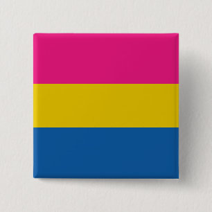 Badge Carré 5 Cm Drapeau de la Fierté Pansexuelle Solide