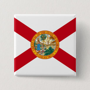 Badge Carré 5 Cm Drapeau de la Floride