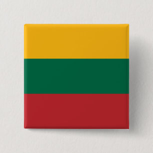 Badge Carré 5 Cm Drapeau de la Lituanie
