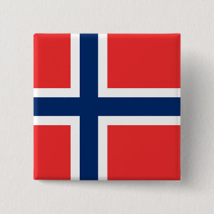 Badge Carré 5 Cm Drapeau de la Norvège