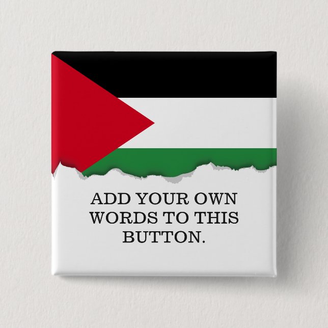 Badge Carré 5 Cm Drapeau de la Palestine (Devant)