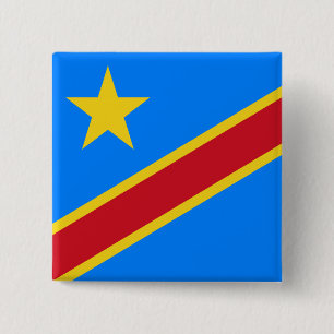 Badge Carré 5 Cm Drapeau de la République démocratique du Congo