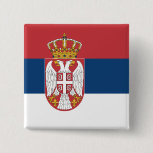Badge Carré 5 Cm Drapeau de la Serbie