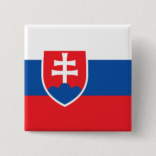 Badge Carré 5 Cm Drapeau de la Slovaquie