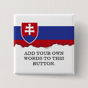 Badge Carré 5 Cm Drapeau de la Slovaquie