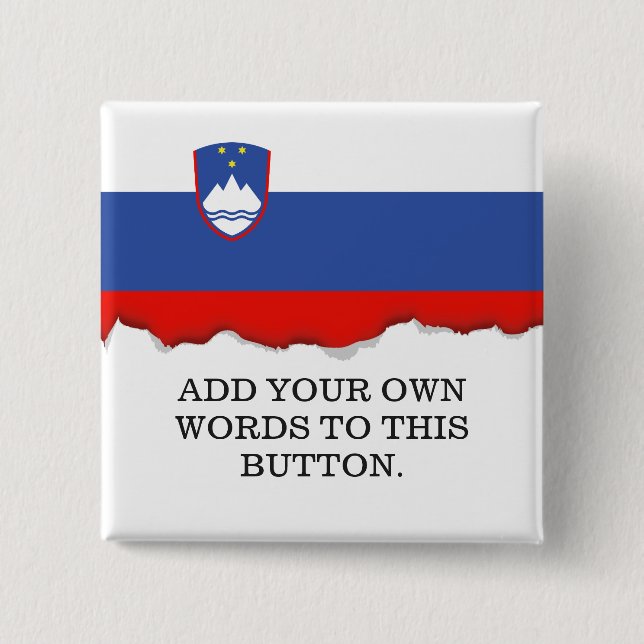 Badge Carré 5 Cm Drapeau de la Slovénie (Devant)