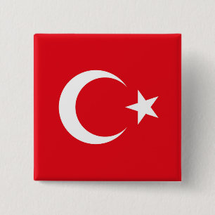 Badge Carré 5 Cm Drapeau de la Turquie
