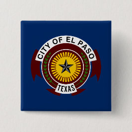 Badge Carré 5 Cm Drapeau de la ville d'El Paso (Texas)
