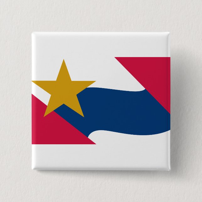 Badge Carré 5 Cm Drapeau de Lafayette, Indiana (Devant)