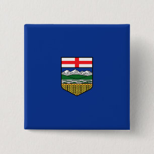Badge Carré 5 Cm Drapeau de l'Alberta