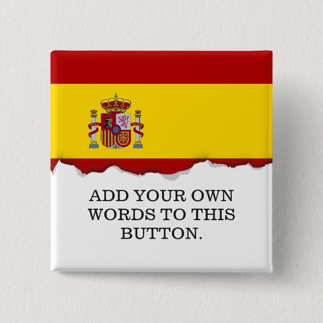 Badge Carré 5 Cm Drapeau de l'Espagne (Devant)