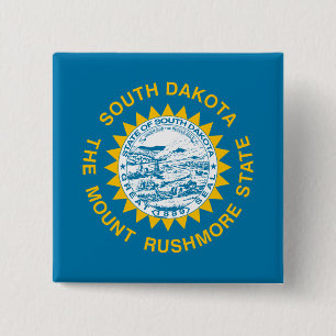 Badge Carré 5 Cm Drapeau de l'État du Dakota du Sud
