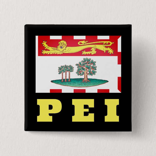 Badge Carré 5 Cm Drapeau de l'Île-du-Prince-Édouard (Devant)