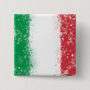 Badge Carré 5 Cm Drapeau de l'Italie