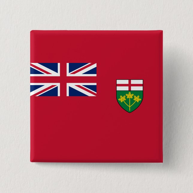 Badge Carré 5 Cm drapeau de l'Ontario (Devant)