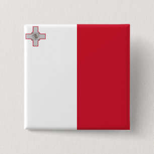 Badge Carré 5 Cm Drapeau de Malte