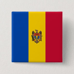 Badge Carré 5 Cm Drapeau de Moldova