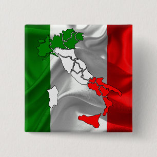 Badge Carré 5 Cm Drapeau de ondulation italien