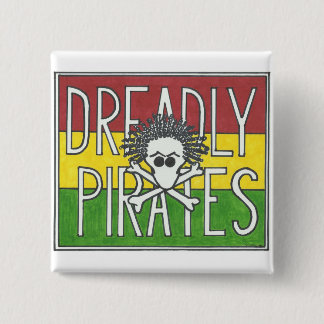 BADGE CARRÉ 5 CM DRAPEAU DE PIRATES DE DREADLY