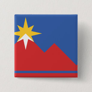 Badge Carré 5 Cm Drapeau de Pocatello, Idaho