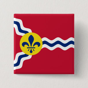 Badge Carré 5 Cm Drapeau de Saint-Louis, Missouri Button