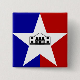 Badge Carré 5 Cm Drapeau de San Antonio