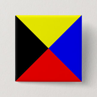 Badge Carré 5 Cm Drapeau de signalisation maritime ICS Zoulou