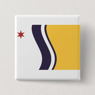 Badge Carré 5 Cm Drapeau de South Bend, Indiana
