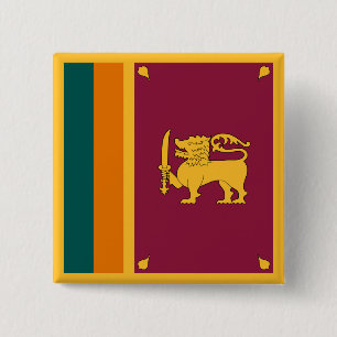 Badge Carré 5 Cm Drapeau de Sri Lanka