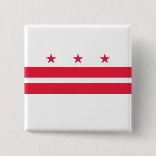 Badge Carré 5 Cm Drapeau de Washington D.C. (District de Columbia)