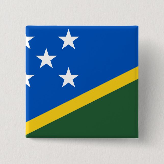 Badge Carré 5 Cm Drapeau des Îles Salomon (Devant)