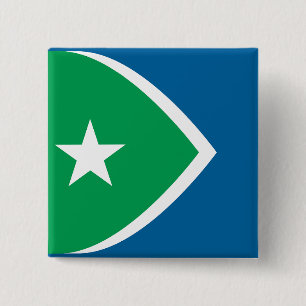 Badge Carré 5 Cm Drapeau des rapides de cèdre, Iowa