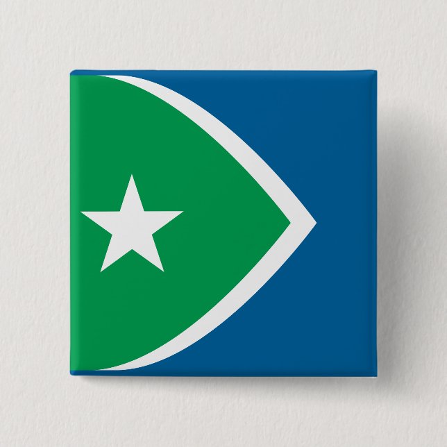 Badge Carré 5 Cm Drapeau des rapides de cèdre, Iowa (Devant)