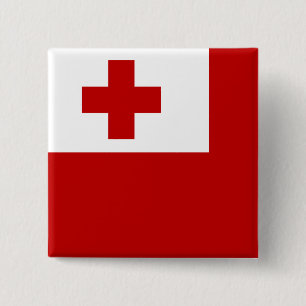 Badge Carré 5 Cm Drapeau des Tonga