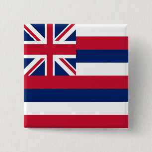 Badge Carré 5 Cm Drapeau d'État d'Hawaii