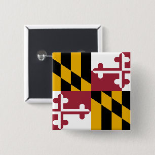 Badge Carré 5 Cm Drapeau d'état du Maryland USA