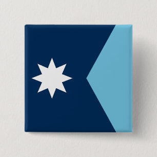 Badge Carré 5 Cm Drapeau d'État du Minnesota États-Unis