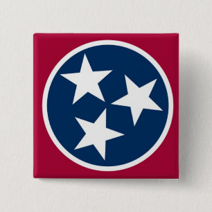 Badge Carré 5 Cm Drapeau d'état du Tennessee