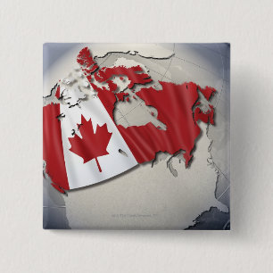 Badge Carré 5 Cm Drapeau du Canada