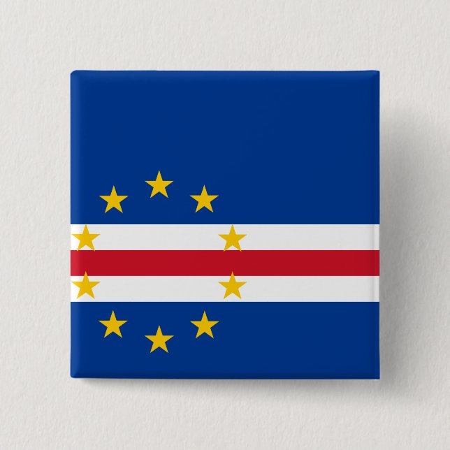 Badge Carré 5 Cm Drapeau du Cap-Vert (Devant)