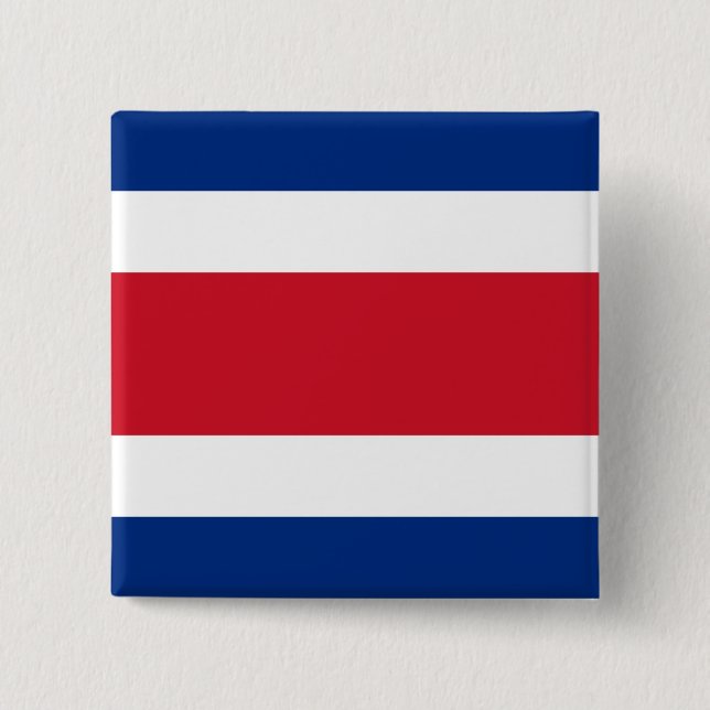 Badge Carré 5 Cm Drapeau du Costa Rica (Devant)